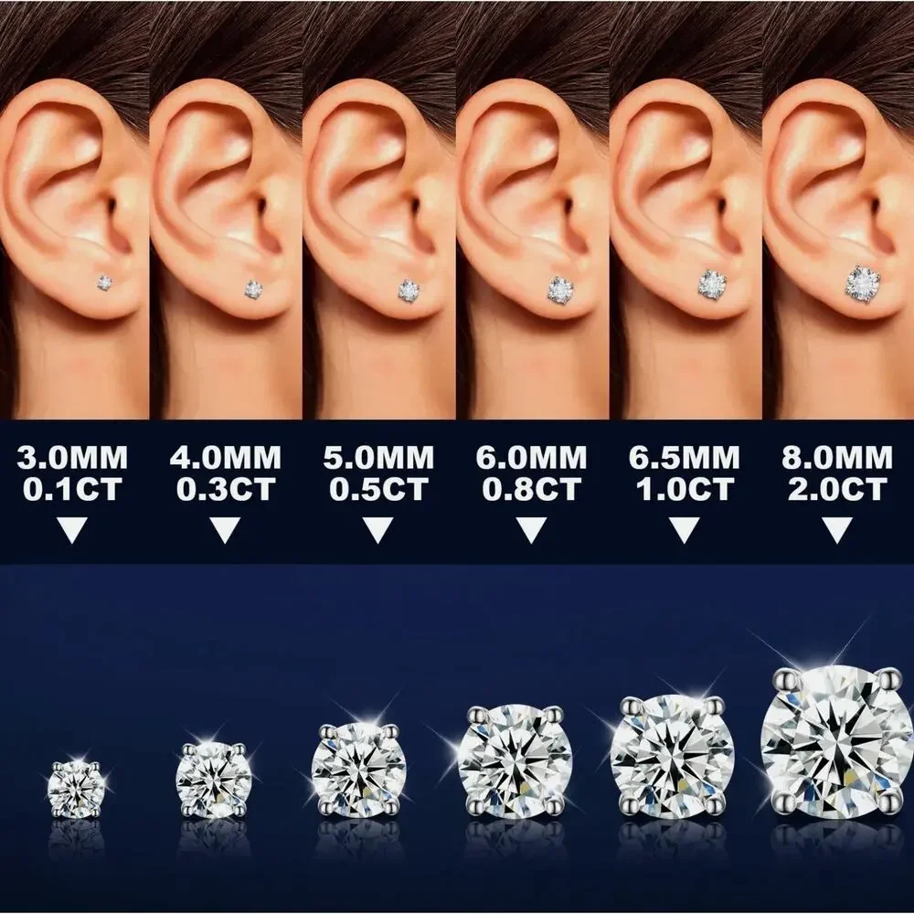 Moissanite Earring | 100% Passes Tester | Iced Out | New - Picture 5 of 5